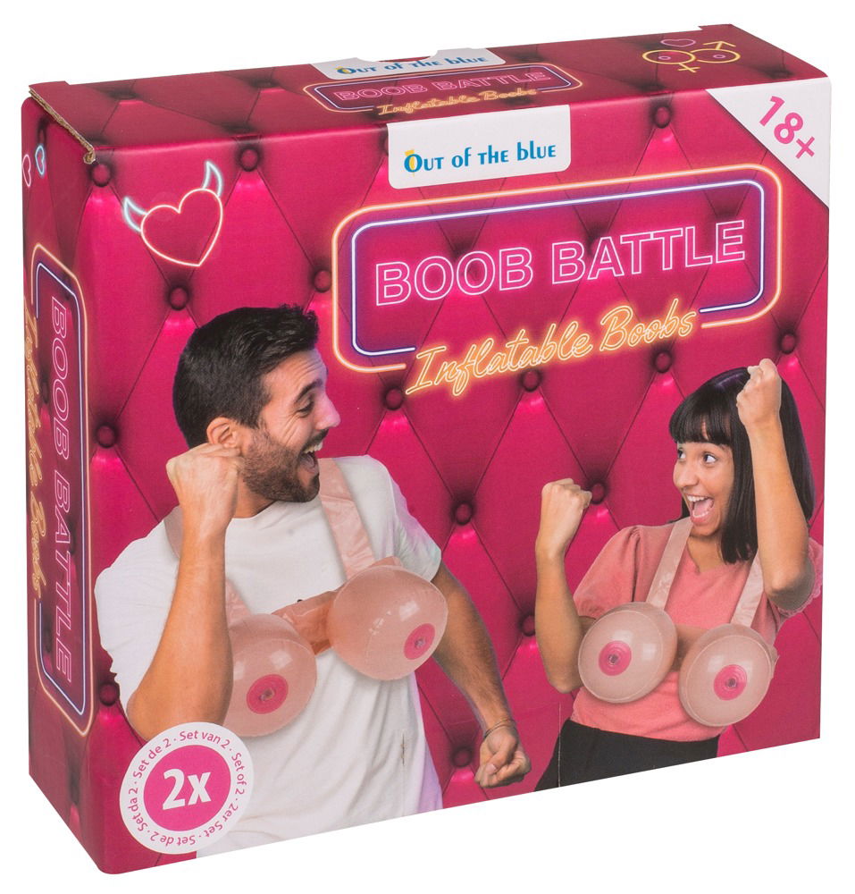 Boob Battle, Größe: uni, Farbe: flesh, Partyspiel mit aufblasbaren Brüsten