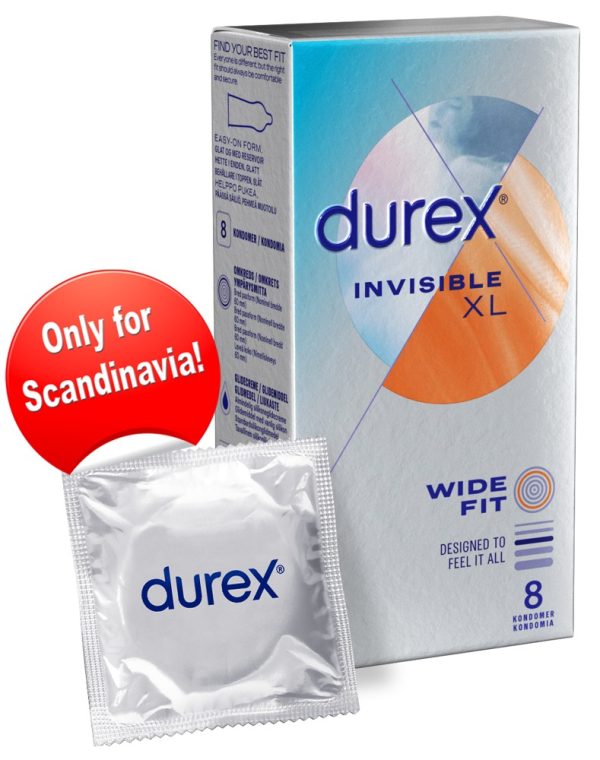 Durex Invisible XL Kondome 8er Pack, Ultra dünn & hauchzart