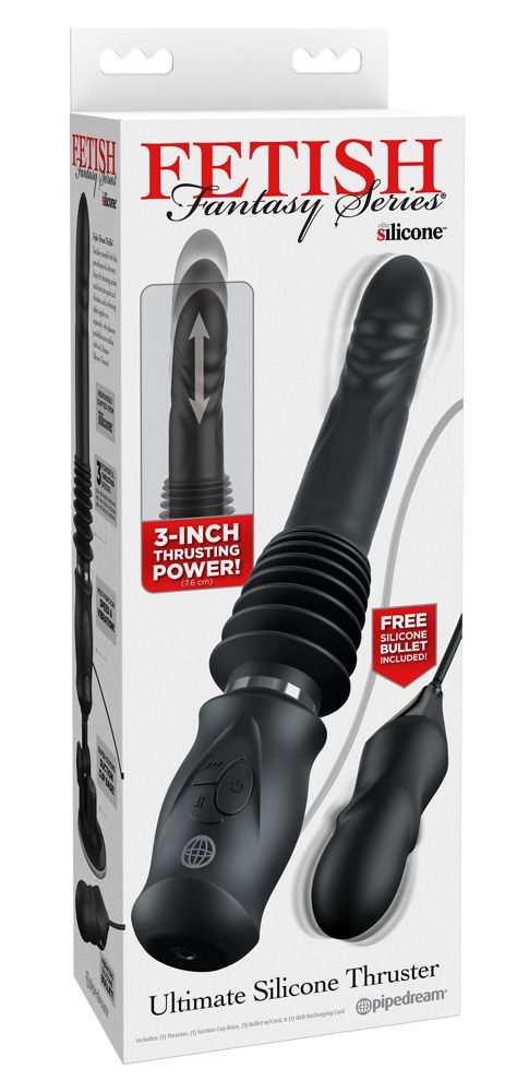 Fetish Fantasy Series Ultimate Silicone Thruster - Stoßvibrator mit Vibrationen, 7 cm Stoßkraft, USB-C wiederaufladbar, 3 Geschwindigkeiten, 10 Vibrationsmodi