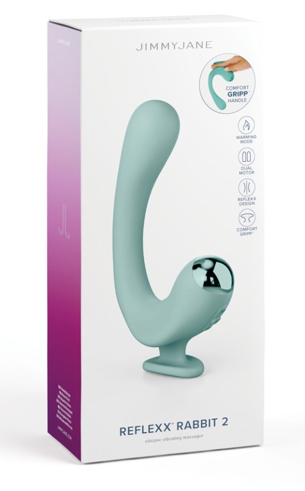 JimmyJane Reflexx Rabbit 2 - Doppelvibrator mit Wärmefunktion - Silikon - Pink