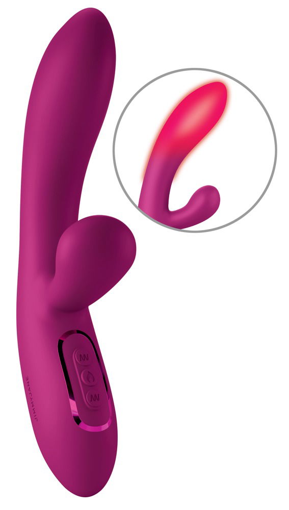 JimmyJane Solis Rabbit Vibrator - Dual-Stimulation - 3 Motoren - 10 Modi - Wärmefunktion - Wasserdicht - Silikon, ABS - Wiederaufladbar