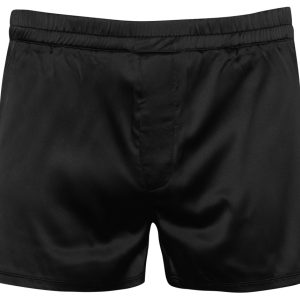 Svenjoyment Leger geschnittene Satin-Pants, Schwarz, Größe M