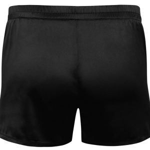 Svenjoyment Leger geschnittene Satin-Pants, Schwarz, Größe M