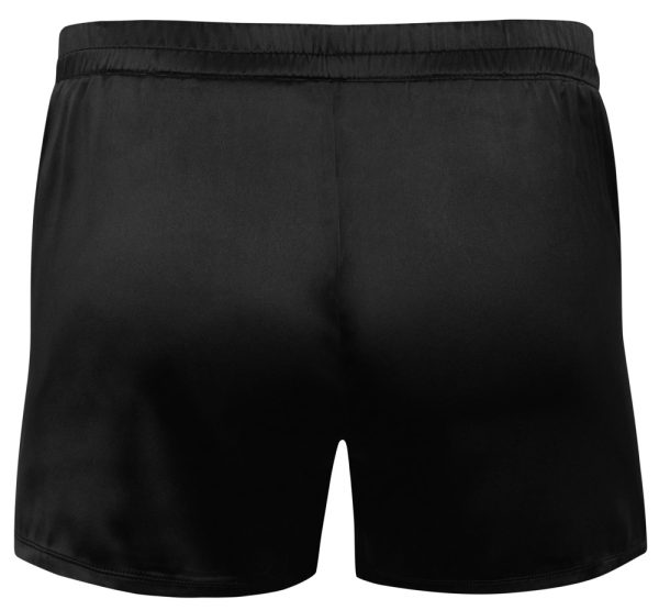 Svenjoyment Leger geschnittene Satin-Pants, Schwarz, Größe M