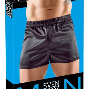 Svenjoyment Leger geschnittene Satin-Pants, Schwarz, Größe M