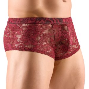 Svenjoyment Transparente Spitzen-Pants, dunkelrot, floral