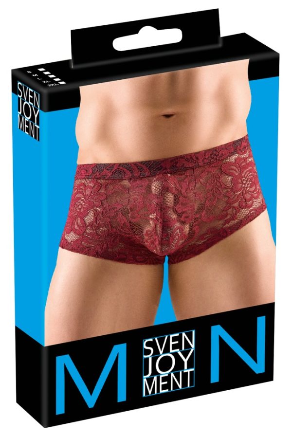 Svenjoyment Dark Red Floral Lace Panty in Größe S