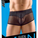 Svenjoyment Herren Pants in Schwarz, Größe L, mit transparentem Netzstoff