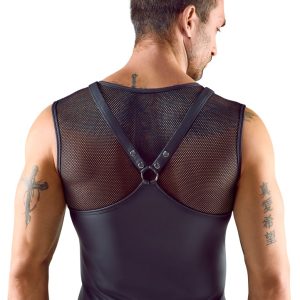 Svenjoyment Schwarzes Netz-Harness-Shirt