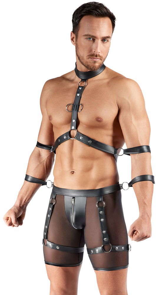 Svenjoyment BONDAGE Set - Harness Pants, Brust-Harness & Hand-/Armfesseln