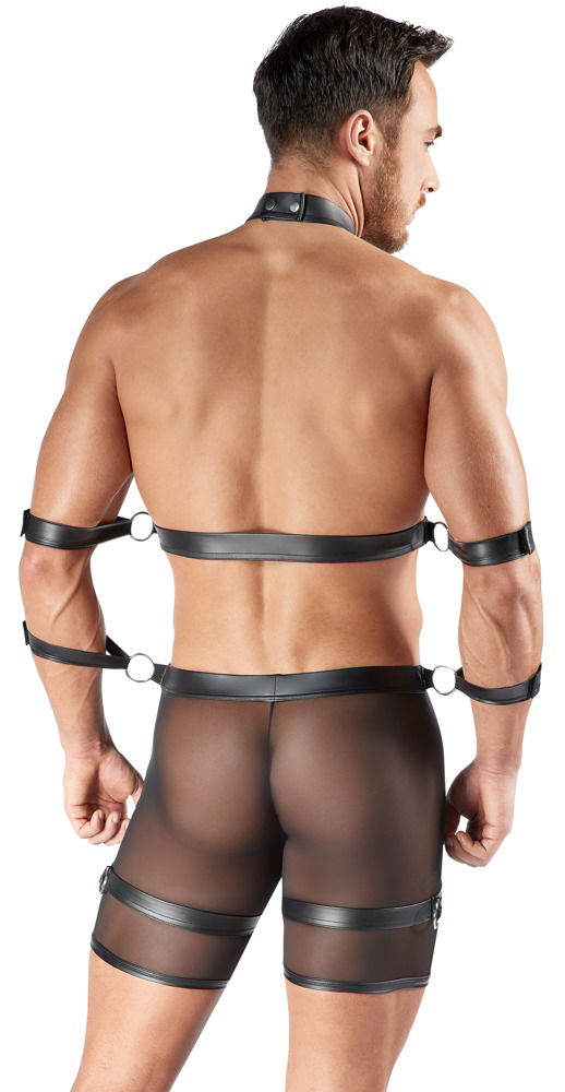 Svenjoyment BONDAGE Set - Harness-Pants, Brust-Harness und Fesseln, schwarz