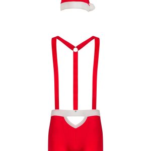 Obsessive Sexy Xmas Mr. Claus Set in Rot - Hosenträger-Pants und Mütze