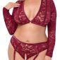 Cottelli CURVES Spitzen-Set, Größe: S/M, Farbe: dunkelrot – A