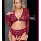 Cottelli CURVES Spitzen-Set, Größe: S/M, Farbe: dunkelrot – Verpackung