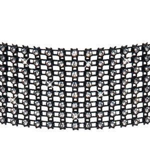 Cottelli ACCESSOIRES Schillerndes Strass-Halsband, Schwarz, 36 cm