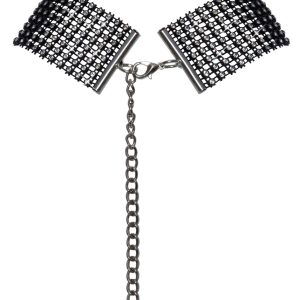 Cottelli ACCESSOIRES Schillerndes Strass-Halsband, Schwarz, 36 cm