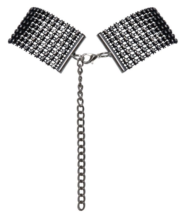 Cottelli ACCESSOIRES Schillerndes Strass-Halsband, Schwarz, 36 cm