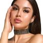 Cottelli ACCESSOIRES Schillerndes Strass-Halsband, Schwarz, 36 cm – A