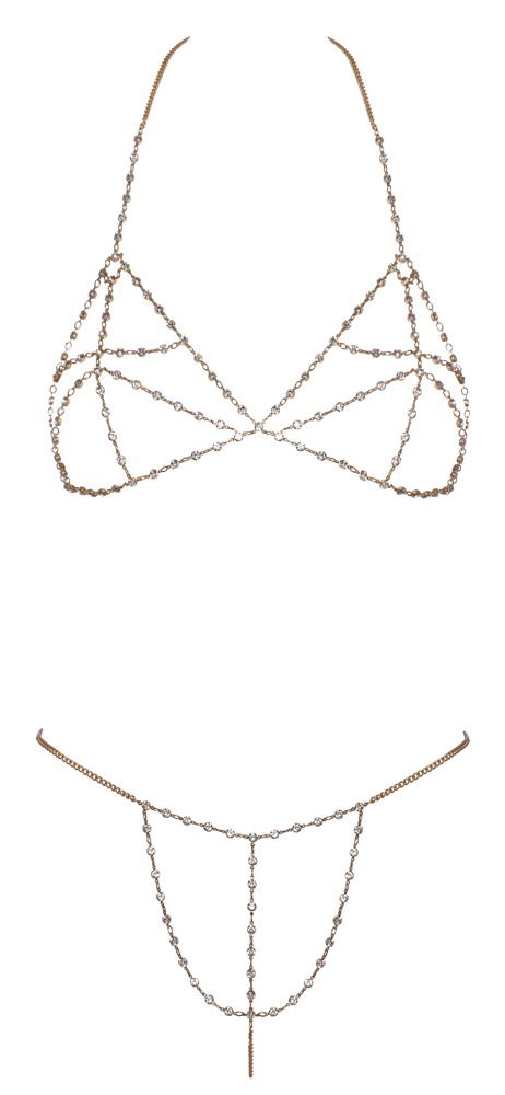 Cottelli ACCESSOIRES Goldketten-Bikini Glamour-Set