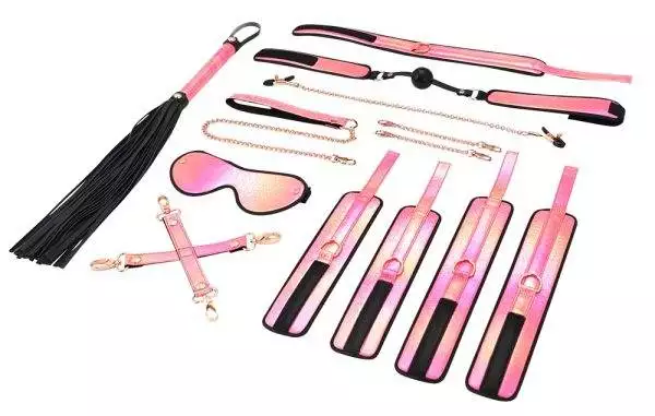 Liebe Seele Vivid Sakura Bondage-Set in Glossy Pink, 8-teilig – A
