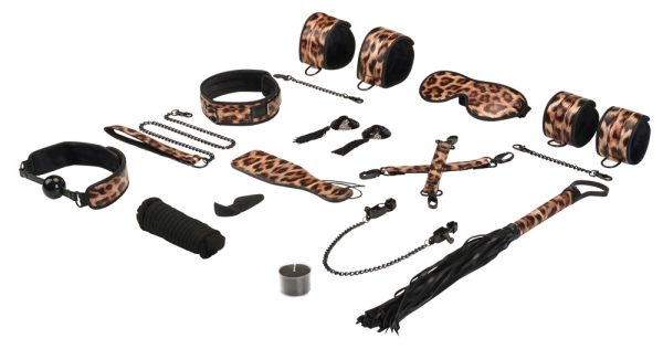 Liebe Seele Leopard Print Bondage-Set, 13-teilig