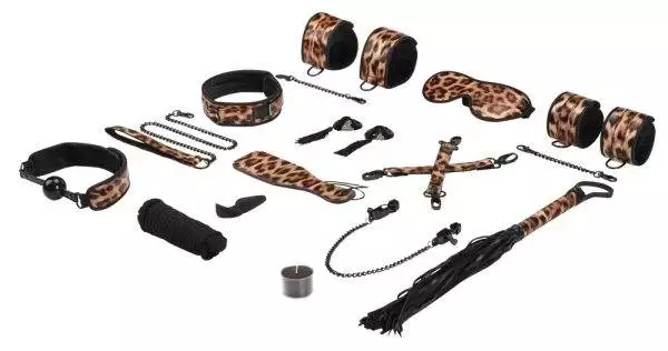 Liebe Seele Leopard Print Bondage-Set, 13-teilig Liebe Seele Leopard Print Bondage-Set, 13-teilig – A