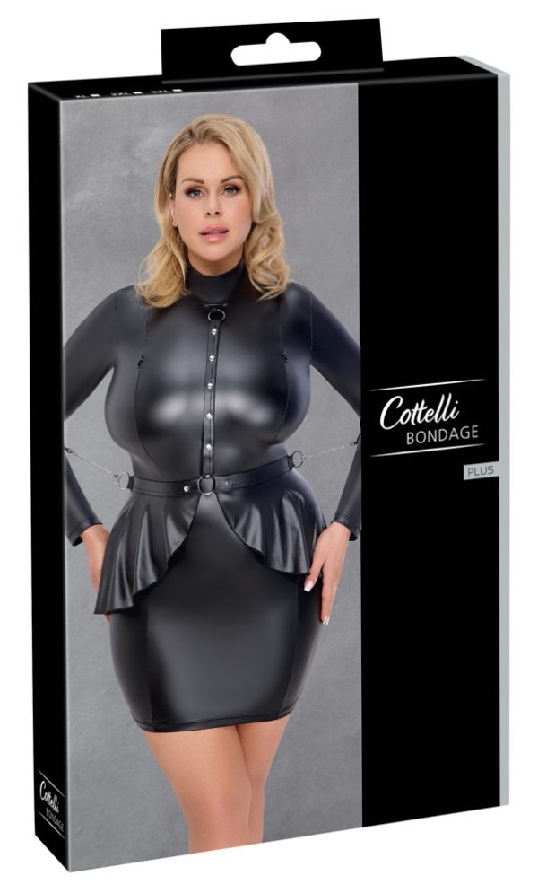 Cottelli BONDAGE Minikleid mit Armfesseln in Schwarz, Mattlook