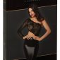 Noir - Powerwetlook-Kleid mit Spitzen-Oberteil, Schwarz, Größe S – Verpackung