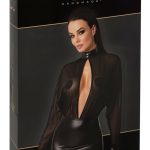 Noir Powerwetlook Minikleid Schwarz