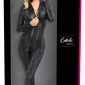 Cottelli PARTY Schlangenhaut Langarm-Overall, grau – Verpackung