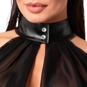 Noir Schwarzes Transparenz Top in Cape-Style, Größe S, schwarz