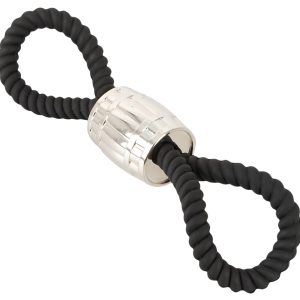 Rebel Heavy Rope Cock Strap - Zügelndes Doppel-Lasso, Schwarz, Größe: variabel, Metall-Schiebegewicht 87g