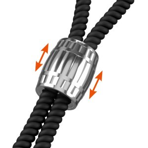 Rebel Heavy Rope Cock Strap - Zügelndes Doppel-Lasso, Schwarz, Größe: variabel, Metall-Schiebegewicht 87g