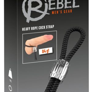 Rebel Heavy Rope Cock Strap - Schwarze Penis-/Hodenschlaufe