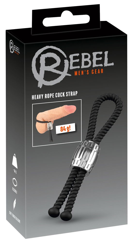 Rebel Heavy Rope Cock Strap - Schwarze Penis-/Hodenschlaufe