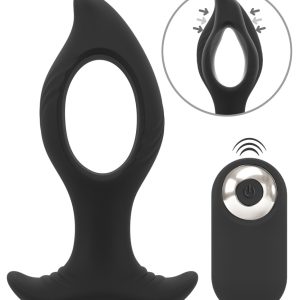 ANOS RC Butt Plug mit Loch und intensiven Vibrationen, schwarz, Größe L