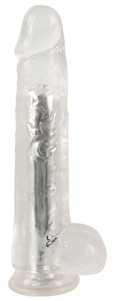 Crystal Clear Transparenter Vibrator - Flexibler Naturvibrator mit Saugfuß und 10 Vibrationsmodi, wiederaufladbar (24,5 cm)