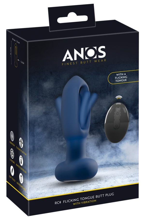 ANOS RC Flicking Tongue Plug mit Vibration, anal, wiederaufladbar, ferngesteuert