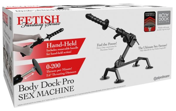 Fetish Fantasy Series Body Dock Pro Sex Machine - Stoßmaschine inkl. Dildo & Minivibrator - Kompaktes Format - Fernbedienung