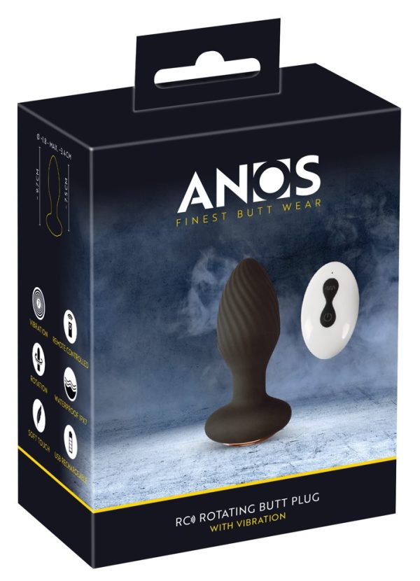 ANOS Vibro-Analplug RC Rotating Butt Plug - Rot, Größe M