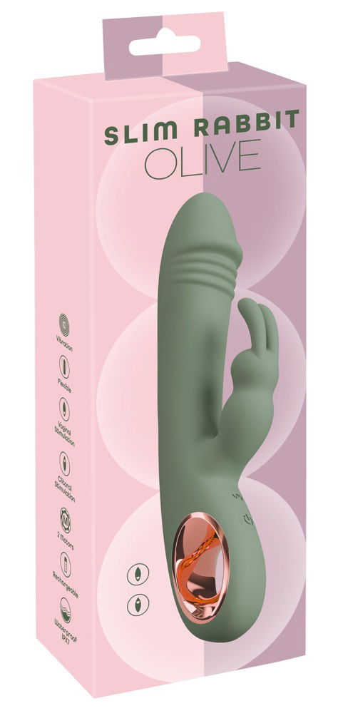 You2Toys Dualvibrator Slim Rabbit Olive - Synchron-Hotspot-Massagen