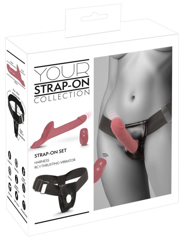 You2Toys Strap-On Set mit Stoßvibrator und Fernbedienung, Schwarz