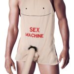 Sex Machine Schürze mit Riesigem Plüsch-Penis, , Größe: 66 cm x 54 cm, Farbe: Nude/Rot