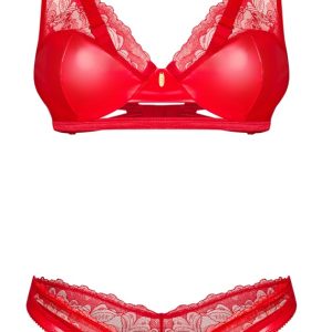 Obsessive Set Aliosa - Rot mit Glanz und Spitze - BH und Riostring