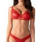 Obsessive Set Aliosa - Rot mit Glanz und Spitze - BH und Riostring – A