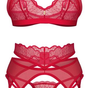 Obsessive Cupide Desir 3-teiliges Set in Sinnlichem Rot