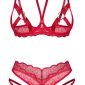 Obsessive Ouvert-Set Cupide Desir in Rot mit goldfarbenen Details, Größe L – Hollow B