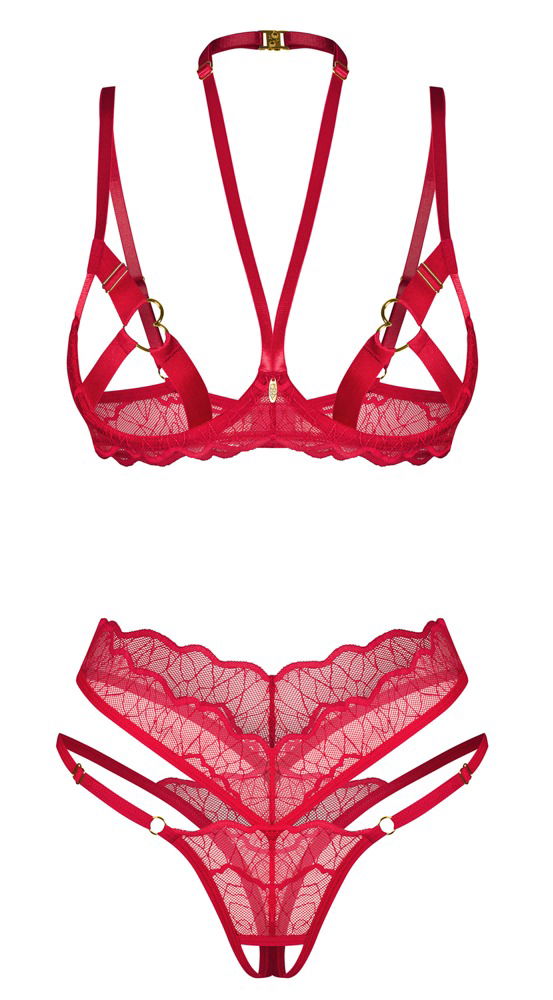 Obsessive Ouvert-Set Cupide Desir in Rot