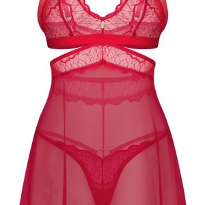 Obsessive Cupide Desir Babydoll Set - Sinnliches Rot