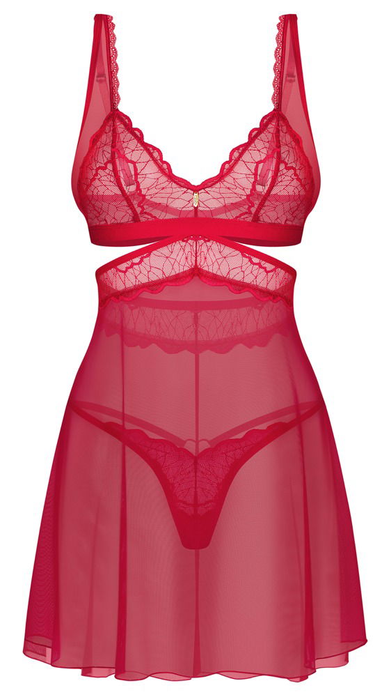 Obsessive Cupide Desir Babydoll Set - Sinnliches Rot